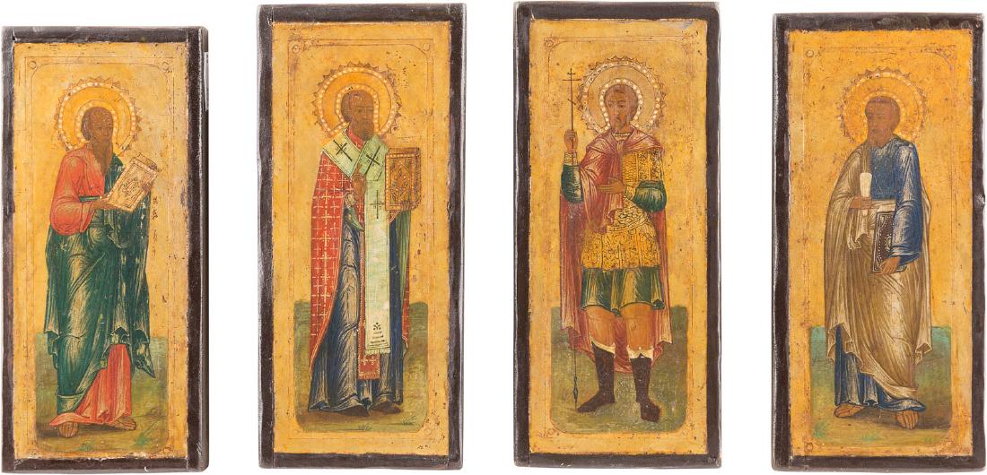 VIER IKONEN-FRAGMENTE MIT HEILIGEN (1 of 1)