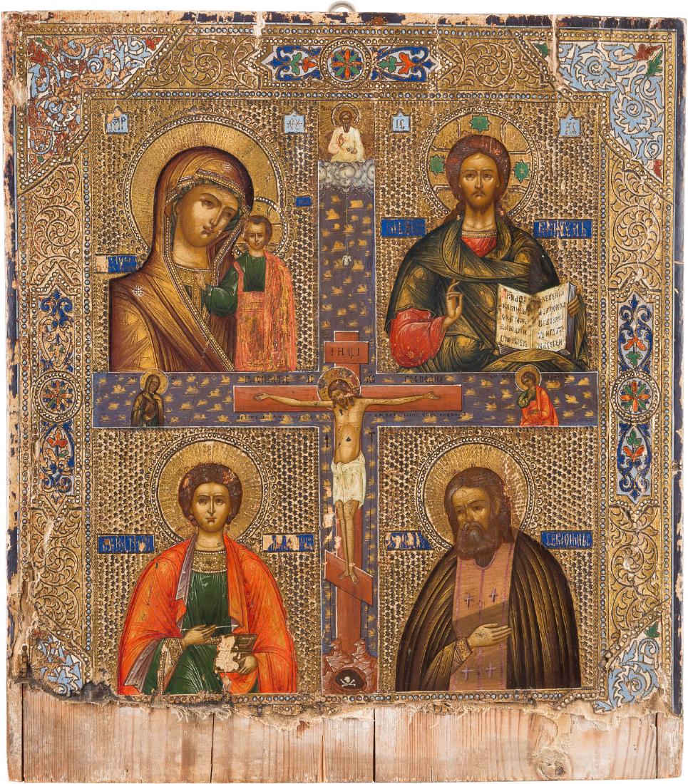 GROSSE VIERFELDER-IKONE MIT DER GOTTESMUTTER, CHRISTUS (1 of 1)