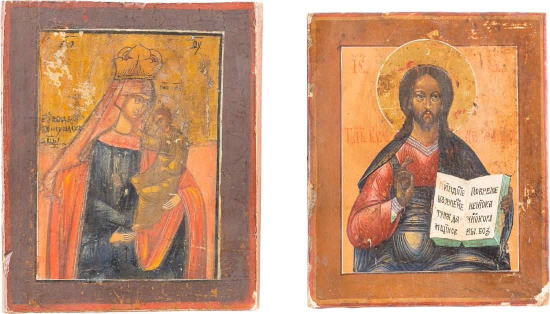 ZWEI KLEINE IKONEN: CHRISTUS PANTOKRATOR UND (1 of 1)