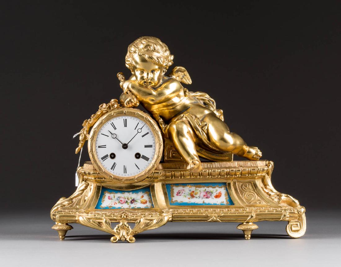 KAMINPENDULE 'SITZENDER AMOR' Frankreich, Paris, um (1 of 1)