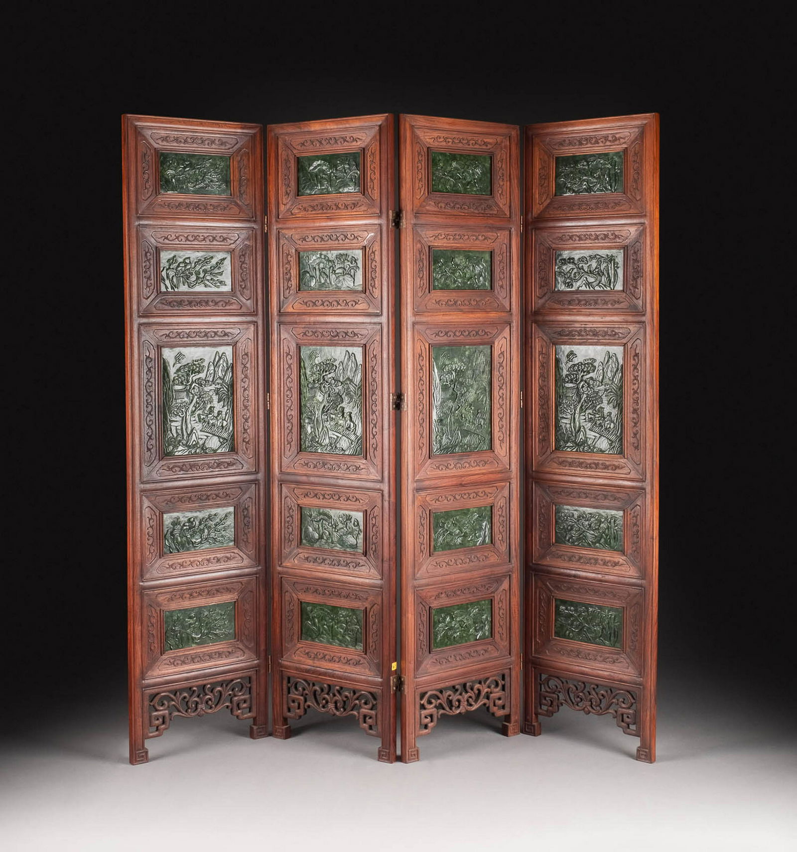 VIERTEILIGER PARAVENT MIT LANDSCHAFTLICHEM DEKOR China, (1 of 1)