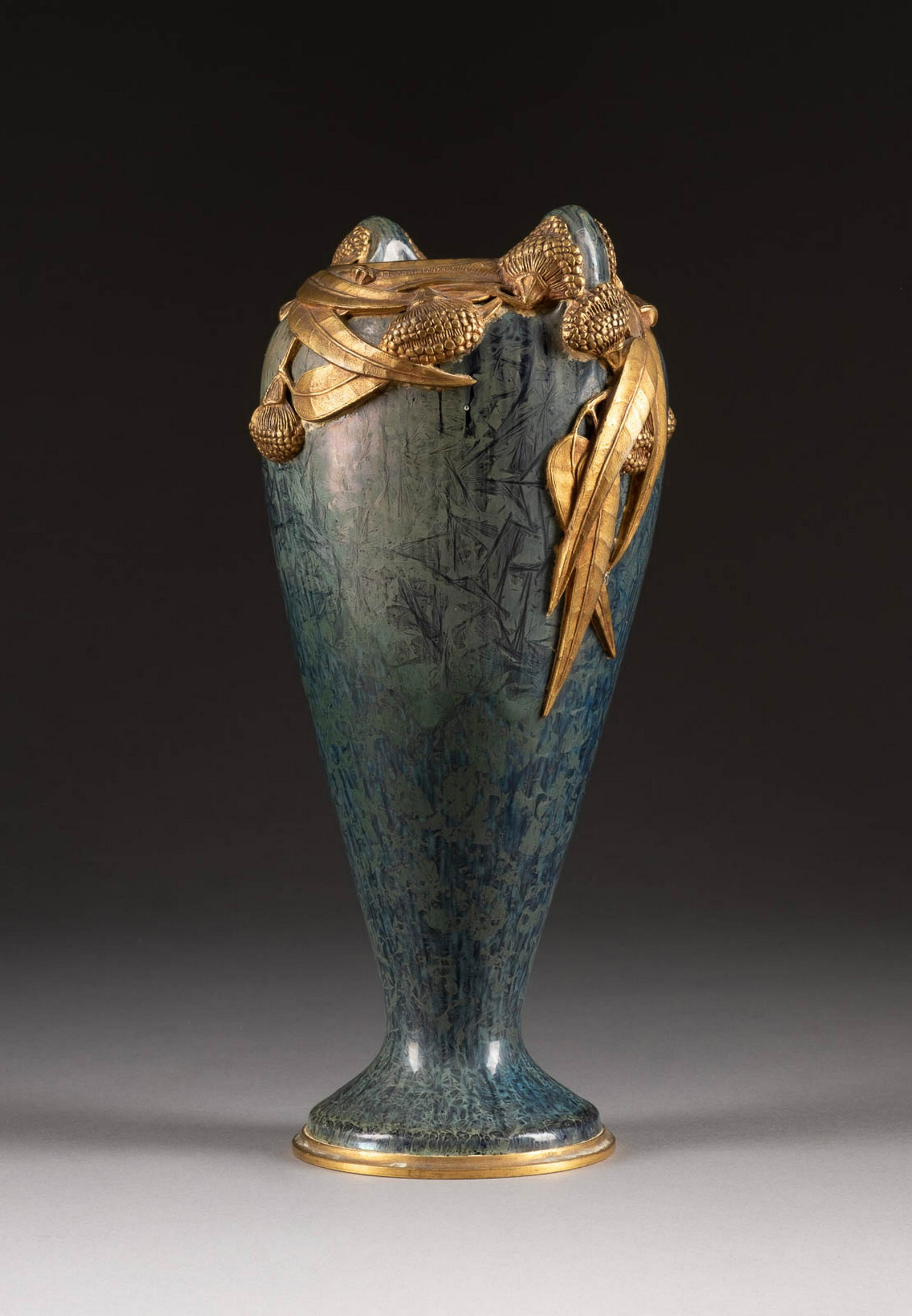 JUGENDSTIL-VASE MIT BRONZEMONTIERUNG Frankreich, (1 of 1)