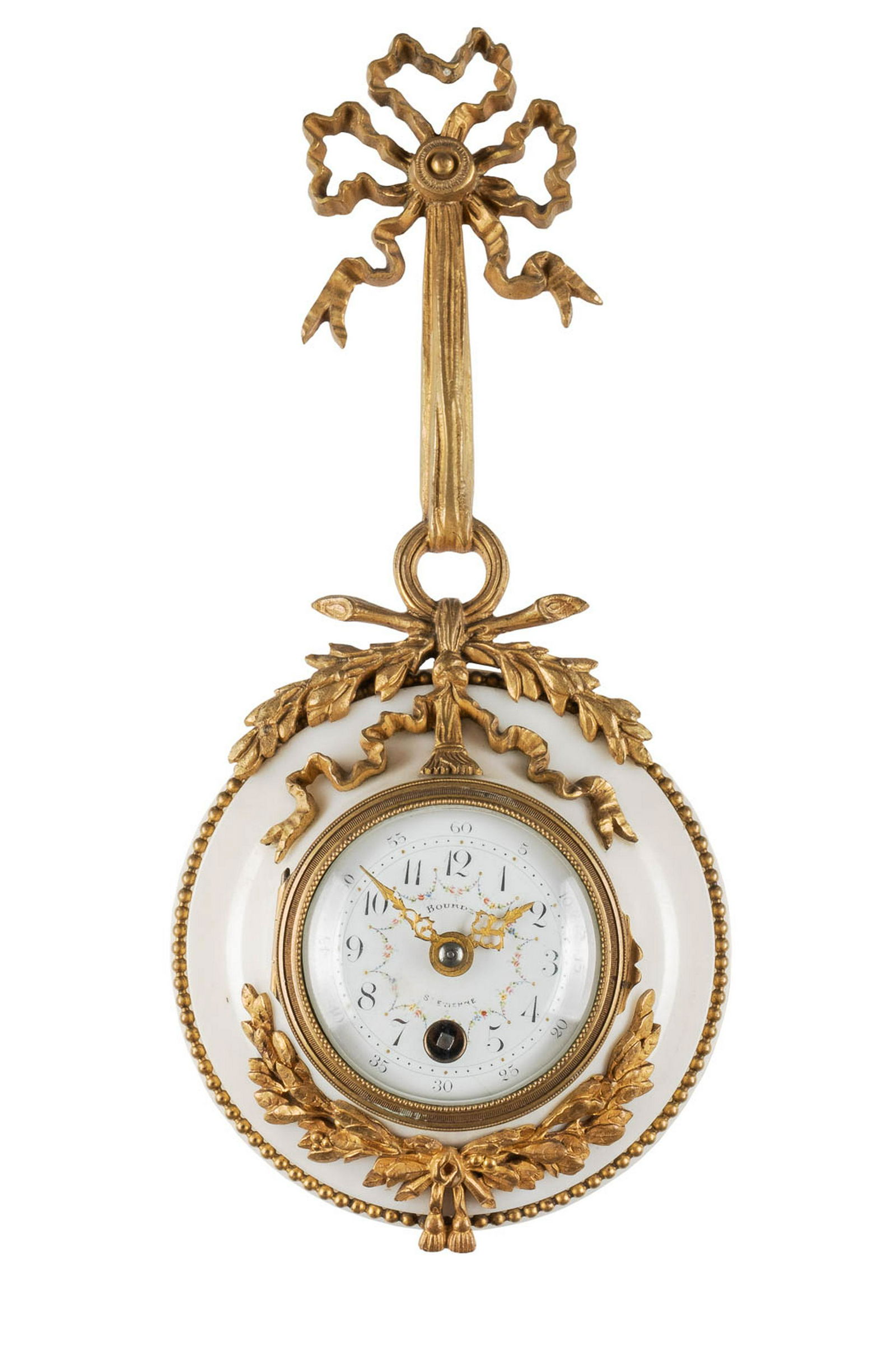 KLEINE CARTELUHR Frankreich, um 1900 Bronze, vergoldet, (1 of 1)