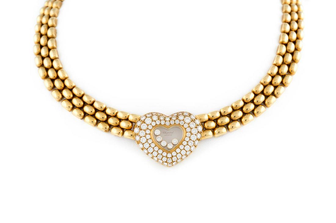 COLLIER 'CHOPARD - HAPPY DIAMONDS' Gelbgold. L. 39 cm, (1 of 1)