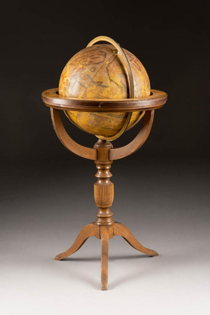 GLOBUS Ende 19. Jh. Holz, Metall, Papier, polychrome (1 of 1)