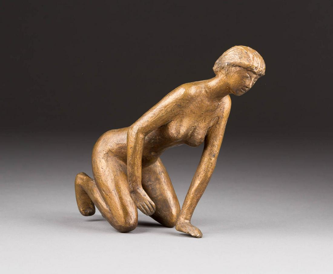 GERHARD MARCKS 1889 Berlin - 1981 Burgbrohl 'Jä: GERHARD MARCKS 1889 Berlin - 1981 Burgbrohl 'JÃ¤terin' (1978-1979) Bronze, goldfarben patiniert. H. 15,5 cm. Unterseitig mit KÃ¼nstlersignet, Exemplarnummer '7/ 10' und GieÃŸereimarke 'Guss Bart