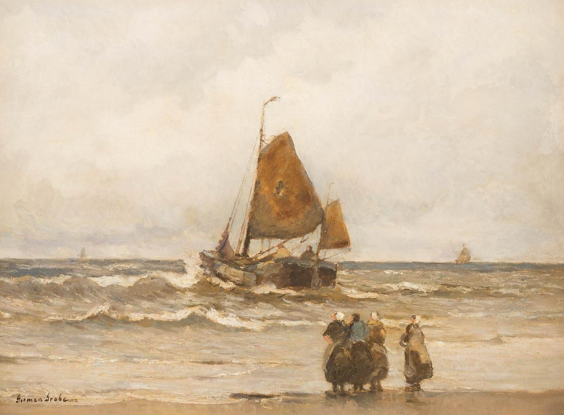 GERMAN GROBE 1857 Hanau - 1938 Duesseldorf Fisher (1 of 2)