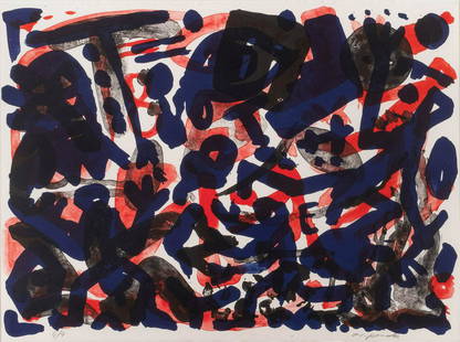 A.R. PENCK 1939 Dresden - 2017 Zürich OHNE TITEL: A.R. PENCK 1939 Dresden - 2017 Zürich OHNE TITEL Farbserigrafie auf Bütten. BM 56,5 x 75,5 cm (R. 81,5 x 100 cm). Unten rechts handsigniert 'ar. penck' sowie unten links nummeriert '4/4'. Se