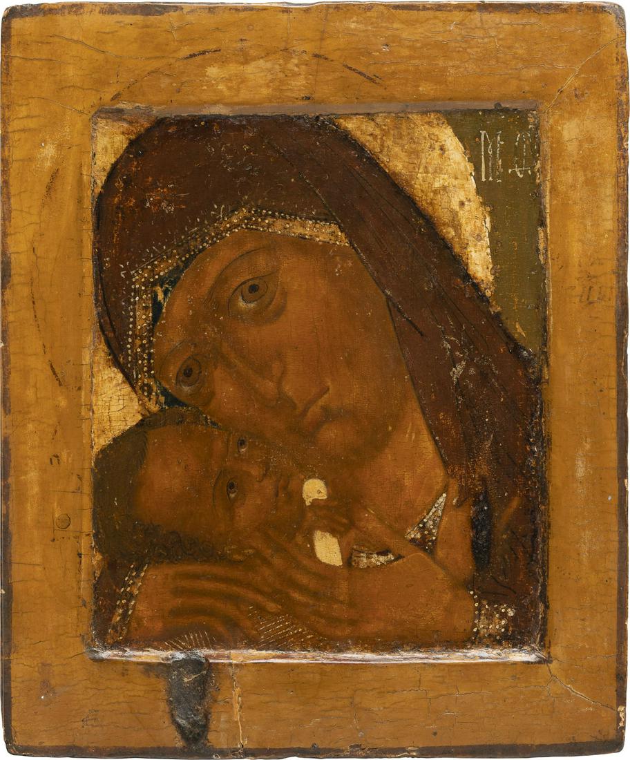 A Very Fine Icon Showing The Mother Of God Umilenie