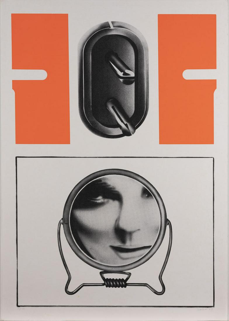 VOLTAGE (1969): PETER KLASEN1935VOLTAGE (1969) Farbserigrafie auf Karton. BM 66 x 46,5 cm. Unten rechts handsigniert und datiert 'Klasen 69' sowie unten links nummeriert '1/100'. Part. min. stockfleckig.