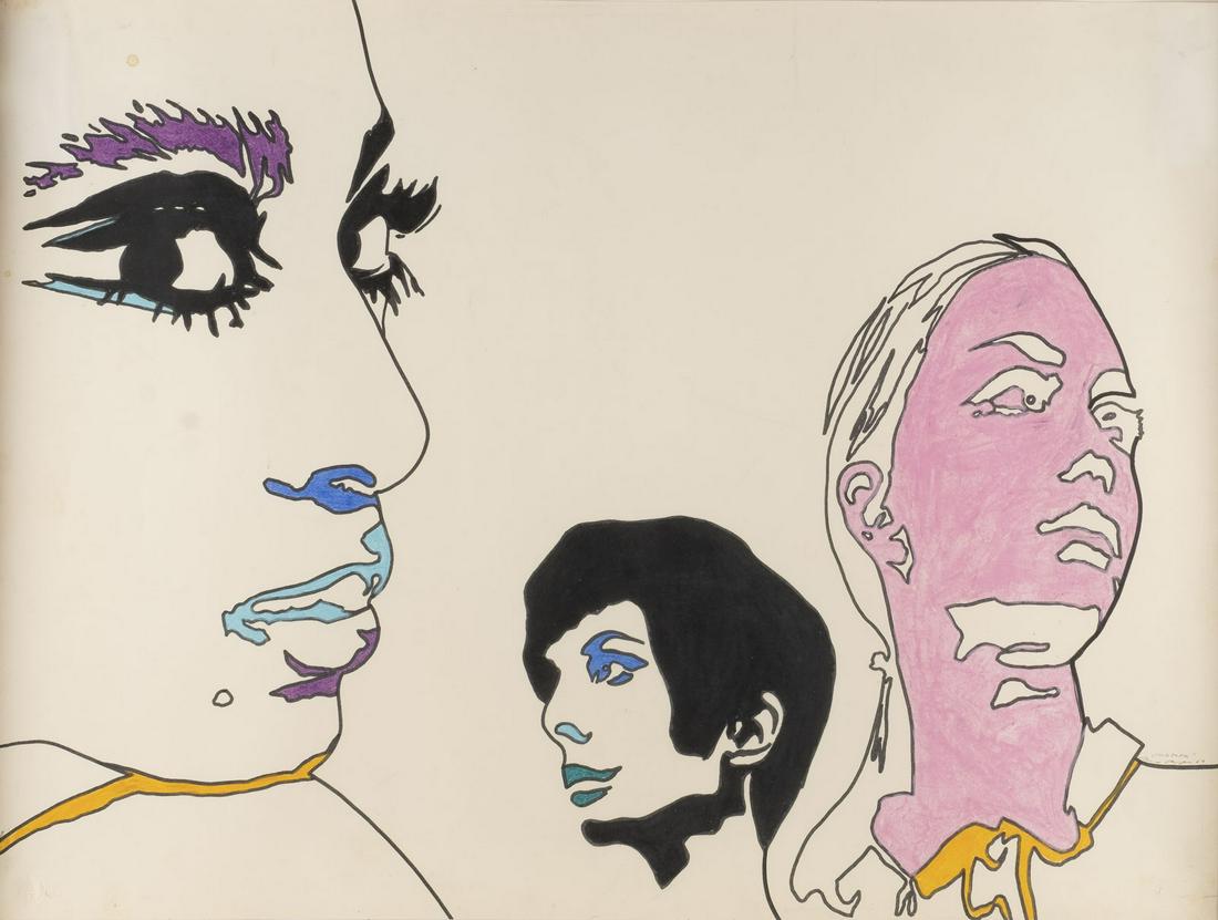 WERNER BERGES, 'DREIER' (1967): WERNER BERGES 1941 Cloppenburg - 2017 Schallstadt 'DREIER' (1967) Mixed media on paper, mounted on board. BM 59.5 x 79,7 cm (R. 67 x 87 cm). Signed, dated and inscribed in pencil at lower right ' "DRE