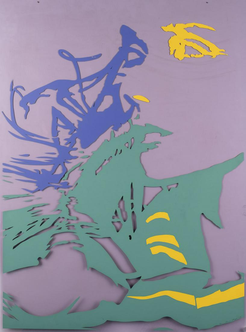 WERNER BERGES, OHNE TITEL (1969): WERNER BERGES 1941 Cloppenburg - 2017 Schallstadt UNTITLED (1969) Multiple, colour serigraphy on plexiglass. 120 x 90 cm. Signed by hand at lower right 'Werner Berges', dated '(19)69' and numbered '7/