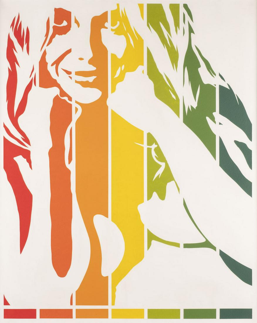 WERNER BERGES, 'SCHWEDISCH' (1972): WERNER BERGES 1941 Cloppenburg - 2017 Schallstadt 'SWEDISH' (1972) Acrylic on canvas. 100 x 80 cm (R. 102,5 x 82 cm). Verso: Signed 'Werner Berges' on the reverse of the canvas, dated '(19)72' and ins