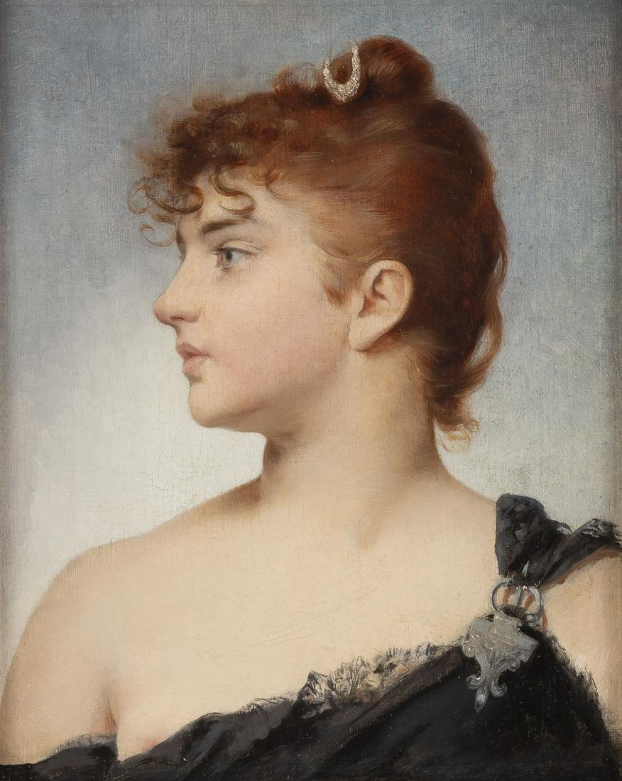 GABRIEL CORNELIUS VON MAX (UMKREIS) PORTRAET EINES JUNGEN MAEDCHENS ALS ARTEMIS (1 of 2)