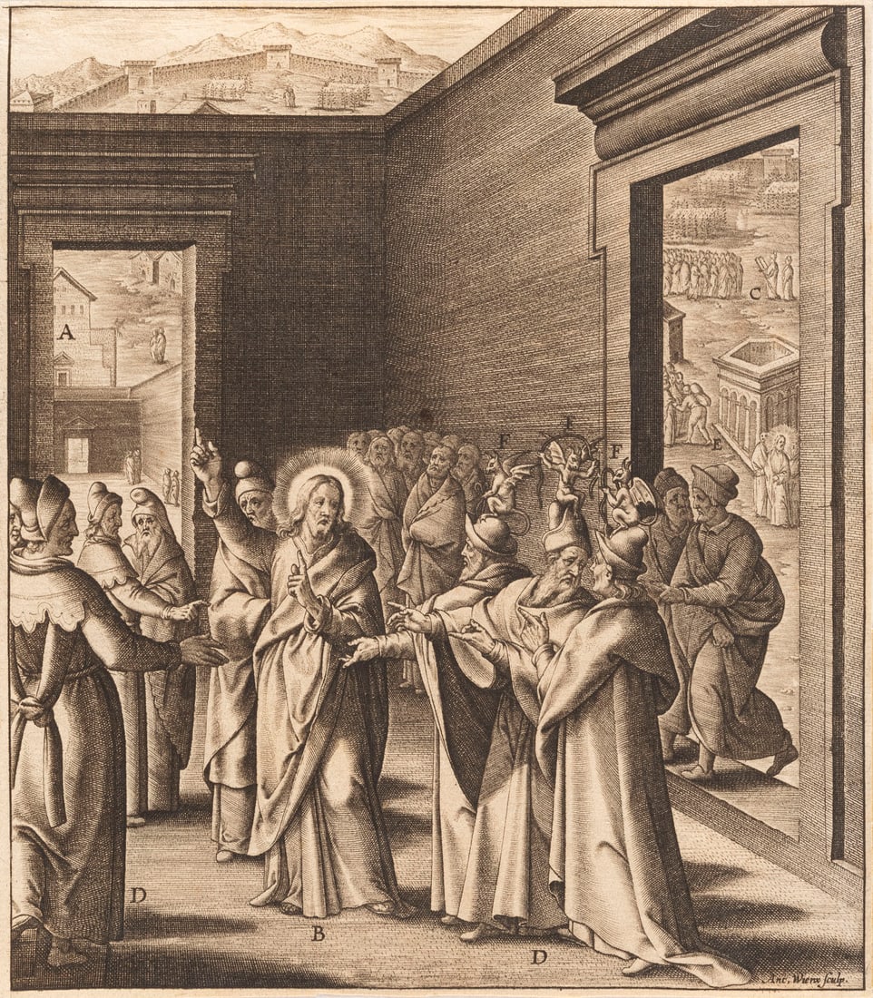 HIERONYMUS WIERIX 1553 Antwerpen - 1619 ebenda DREI BLATT M: HIERONYMUS WIERIX 1553 Antwerp - 1619 ibid. THREE ENGRAVINGS WITH SCENES FROM THE LIFE OF CHRIST 3 engravings on paper, fixed on cardboard. Approx. 17 x 14.5 cm. Inscribed in the plate 'Hier. Wierix s