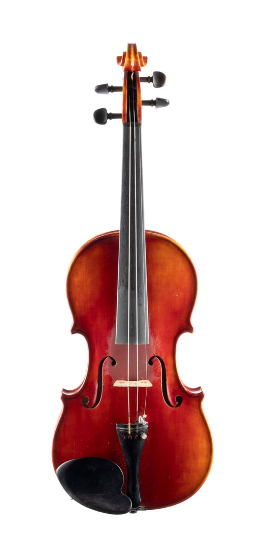 VIOLINE OSKAR JÄGER UND VIOLINBOGEN Markneukirchen, 1941: VIOLIN OSKAR JÄGER AND VIOLIN BOW Markneukirchen, 1941 One-piece spruce top and flamed maple back, light brown-reddish varnish. 4/4 violin, l. 60 cm, body l. 36 cm. Violin label: 'Oskar Jäger Markne