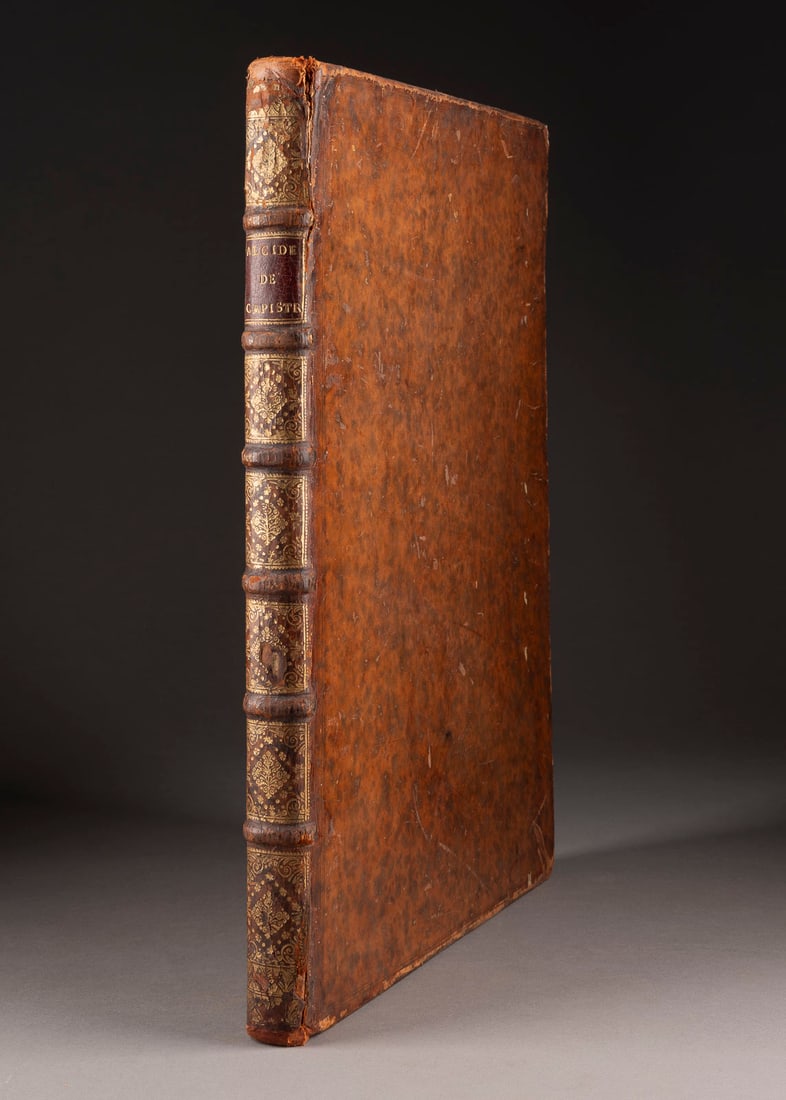 ALCIDE OU LE TRIOMPHE D'HERCULE (...)' Frankreich, dat. 'April 1736': ALCIDE OU LE TRIOMPHE D'HERCULE (...)' France, dated 'April 1736' 1 volume; leather bound; Ink on paper. 41x29x3cm. Browned, stained. Full title: 'Alcide ou le Triomphe d'Hercule - Tragédie en cinq a