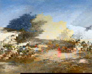 VICTOR PIERRE HUGUET KARAWANE AM BRUNNEN