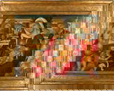 IOANNIS AUCH JOHANNES ODER GIOVANNI PERMENIATIS SEHR FEINE UND MONUMENTALE IKONE MIT DER GOTTESMUTTE