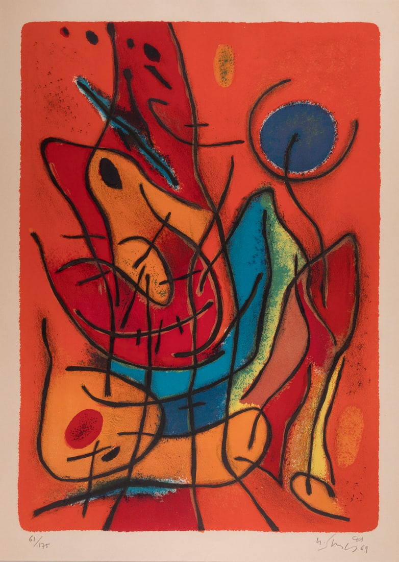 GUSTAVE SINGIER - BADENDE (1969): GUSTAVE SINGIER 1909 Warneton - 1984 Paris BADENDE (1969) Farblithografie auf Velin. DM 62 x 44 cm, SM 69 x 50 cm. (R. 89,5 x 67,5 cm). Unten rechts mit Bleistift signiert und datiert sowie unten link