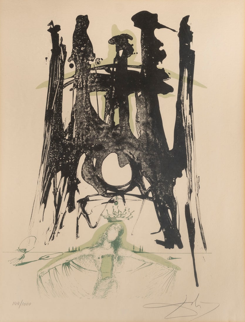 SALVADOR DALI - 'EL TEMPLO DE LA SAGRADA FAMILIA' (1971: SALVADOR DALI 1904 Figueres, Girona - 1989 ibid. 'EL TEMPLO DE LA SAGRADA FAMILIA' (1971 Zinc colour lithograph von vellum. Print size 54 x 39,5 cm, visible size 62,5 x 47,5 cm (f. 78,5 x 60 cm). Sign