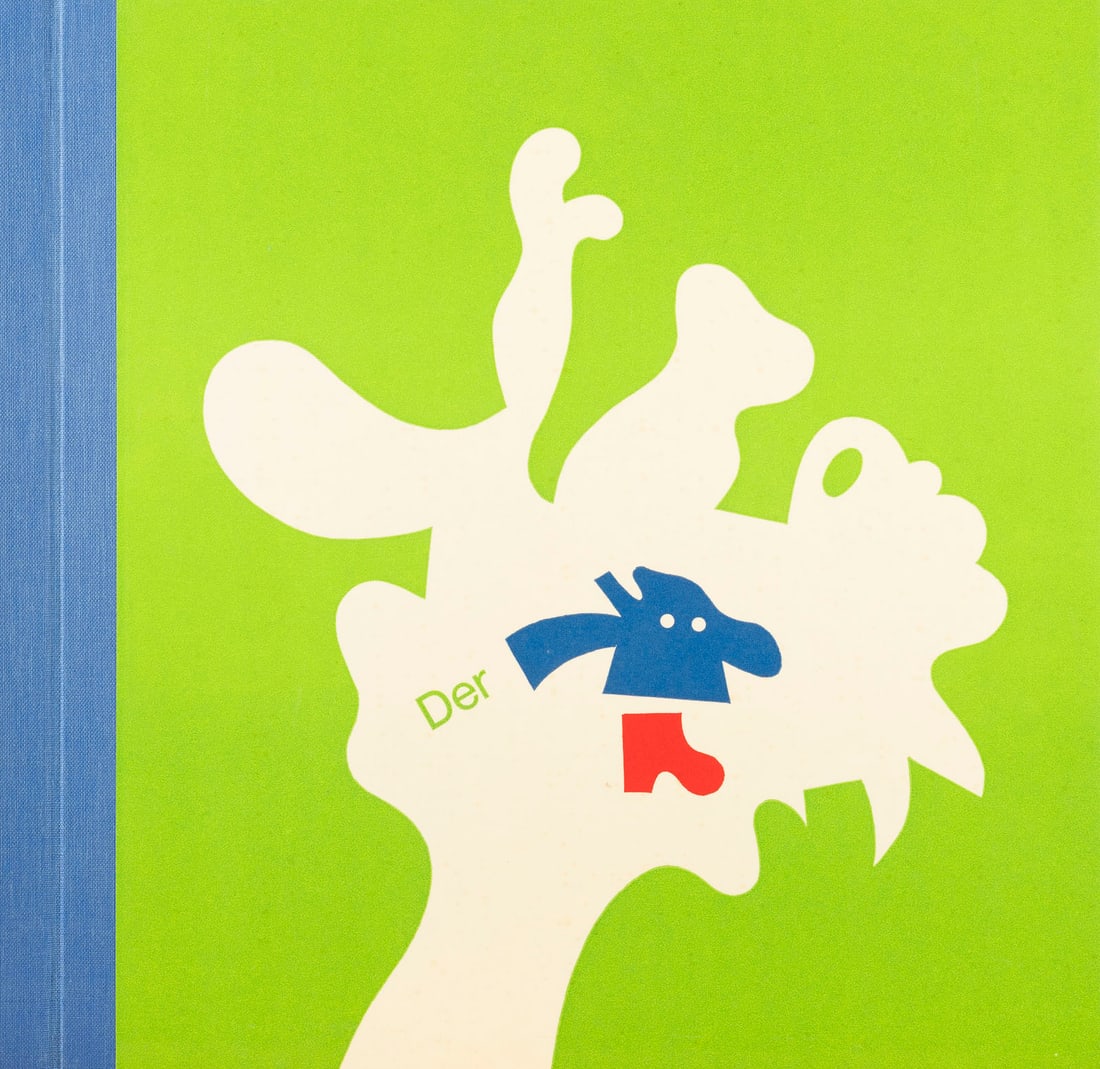 OTMAR ALT - MAPPENWERK 'DER *** [KOPFFUESSLER]' (1972): OTMAR ALT 1940 Wernigerode - lives and works in Hamm PORTFOLIO 'DER *** [KOPFFUESSLER]' (1972) Portfolio of 9 colour linocuts, with dry stamp Galerie Schmuecking, Braunschweig. Print size 25 x 24 cm,