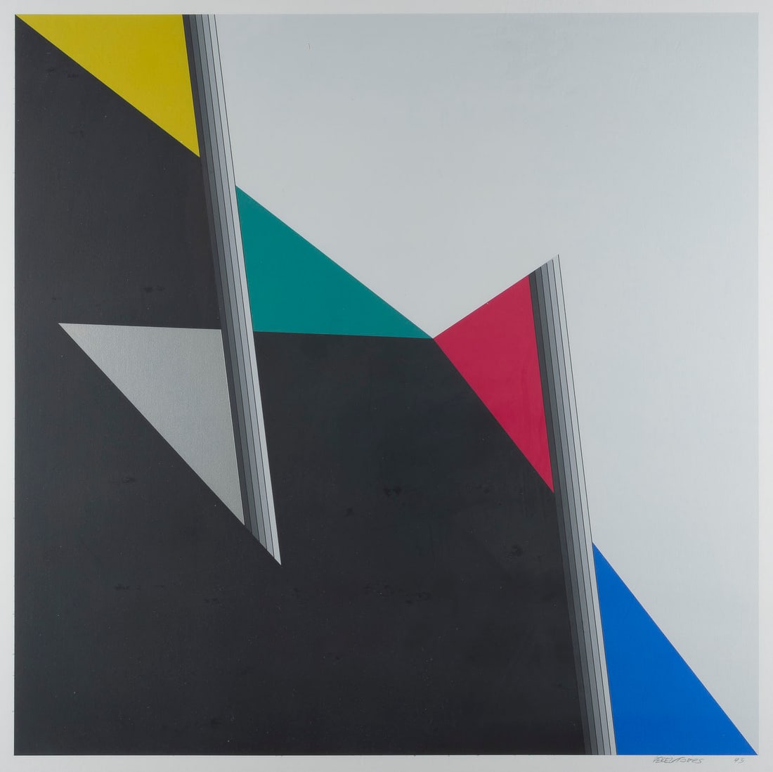 DARIO PEREZ FLORES - PAAR GRAFIKEN (1993/94): DARIO PEREZ FLORES 1936 Valera, Venezuela - 2022 PAIR OF PRINTS (1993/94) 2 colour serigraphs on card laminated with textile support. Print size jew. 50 x 50 cm, visible size 69 x 69 cm. (f. 73 x 73 c