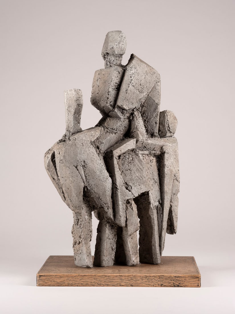 HEINRICH SCHWARZ - 'REITER': HEINRICH SCHWARZ 1903 Berlin - 1977 Steinkimmen 'RIDER' Cast aliminium, on wooden base. Total-H. 52 cm, H. 49,5 cm, total weight 13,2 kg. Unsigned.HEINRICH SCHWARZ 1903 Berlin - 1977 Steinkimmen 'REIT