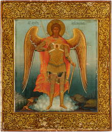 AN IMPORTANT ICON SHOWING THE ARCHANGEL MICHAEL