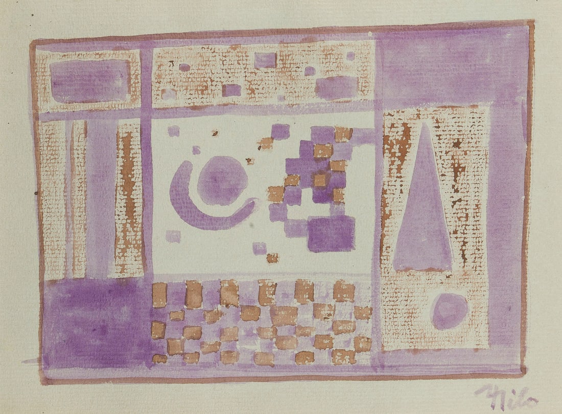 THILO MAATSCH – OHNE TITEL: THILO MAATSCH1900 Braunschweig - 1983 Koenigslutter UNTITLED Watercolour on paper. Visible size 21,5 x 28 cm (F. 37 x 42 cm). Signed lower right. Mounted and framed behind glass (unopened). Provenance