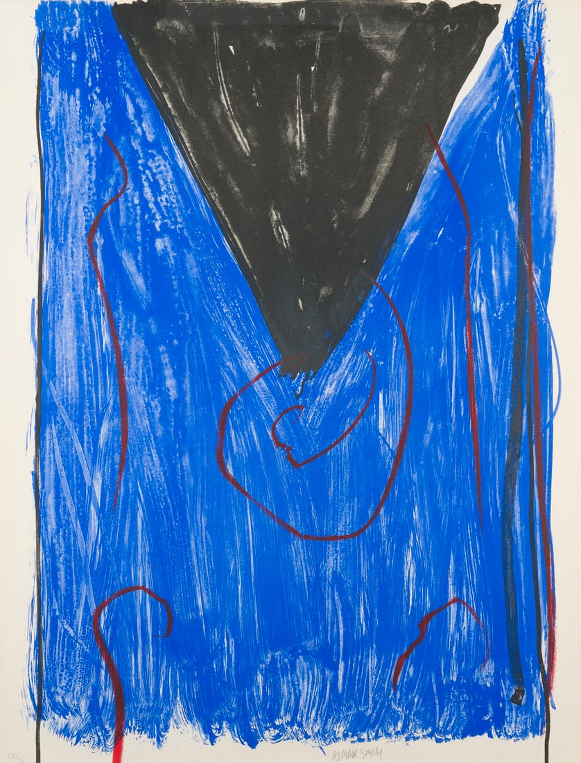 KIMBER SMITH – OHNE TITEL: KIMBER SMITH1922 Boston - 1981 East Hampton UNTITLED Colour lithograph on wove paper with watermark 'BFK Rives'. Frame size 66.1 x 51.1 cm. Sheet size 65.6 x 50.4 cm. Signed in pencil 'KIMBER SMITH' l