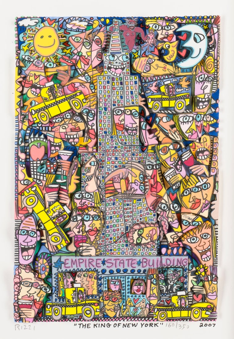 JAMES RIZZI – 'THE KING OF NEW YORK' (2007): JAMES RIZZI 1950 New York - 2011 ibid. 'THE KING OF NEW YORK' (2007) 3-D Colour serigraph on vellum. F 51,3 x 41,3 cm. Visible size 29,3 x 21,4 cm. Print size 24 x 16,5 cm. Signed in pencil lower left