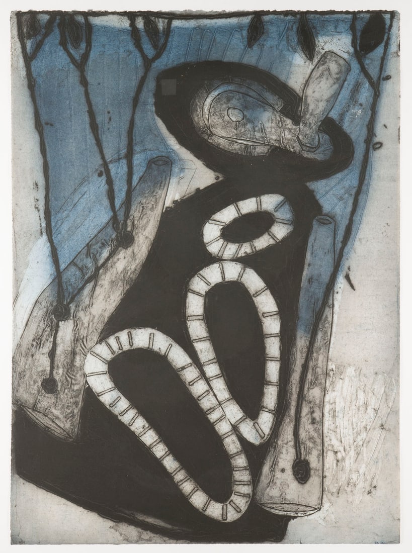OLIVER DORFER – 'ROSIES' (1996): OLIVER DORFER1963 Linz 'ROSIES' (1996) Carborundum etching on laid paper, mounted. F. 128 x 99 cm. Sheet size 110 x 80 cm. Verso: with label by Baukunst Galerie, Cologne inscr. and num. '11/22'. Part.