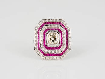 | GROßER ART DÉCO COCKTAILRING