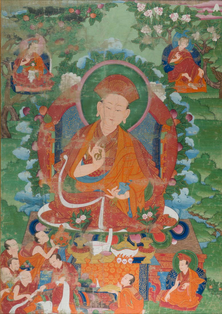 EINE THANGKA MIT DARSTELLUNG DES KARMAPA