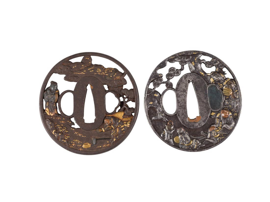 ZWEI EINGELEGTE TSUBA