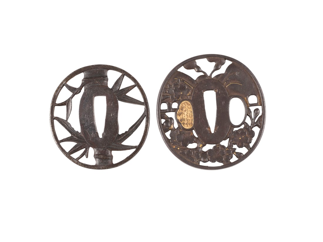 ZWEI TSUBA DER BUSHU-SCHULE