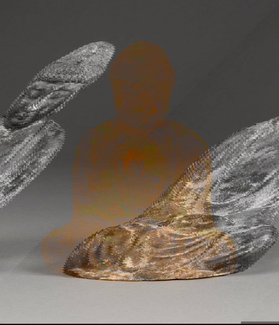 EIN SITZENDER AMIDA BUDDHA AUS BRONZE