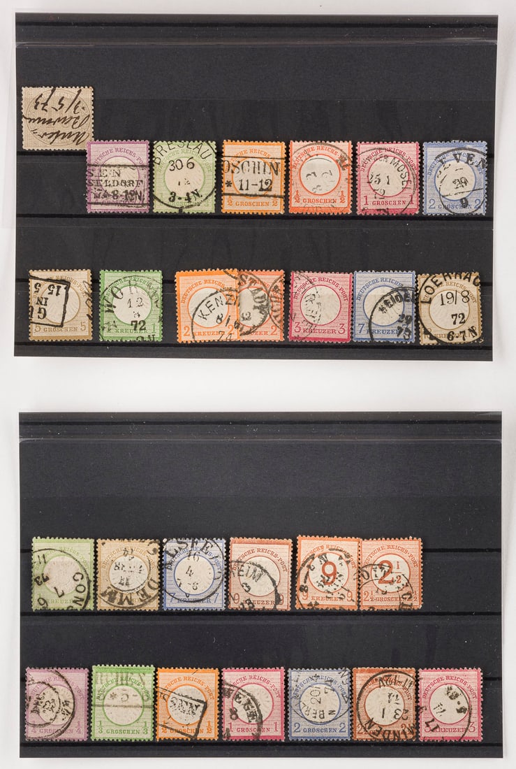DEUTSCHES REICH: DEUTSCHES REICH Deutsche Reichspost Konvolut 27 diverse Marken. Provenienz: Privatsammlung eines sächsischen Großindustriellen der 1920er Jahre.
