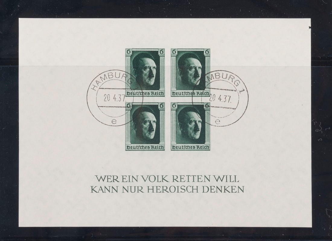 DEUTSCHES REICH: DEUTSCHES REICH Deutsche Reichspost Konvolut 3 Blöcke Nr. 8, 1937, 1. Nationale Briefmarkenausstellung 'Die Deutsche Briefmarke Berlin', davon alle drei mit zweifachem Rundstempel (1) BERLIN