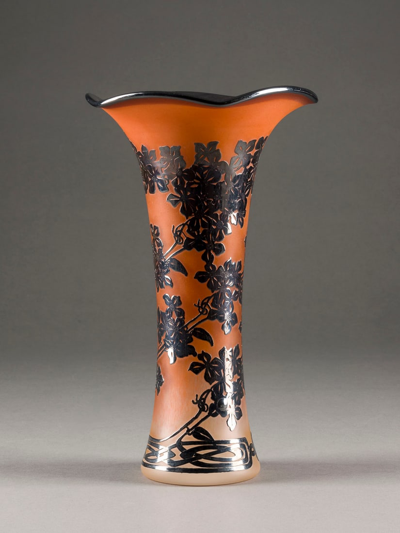 | JUGENDSTIL-VASE MIT SILBERAUFLAGE (1 of 1)
