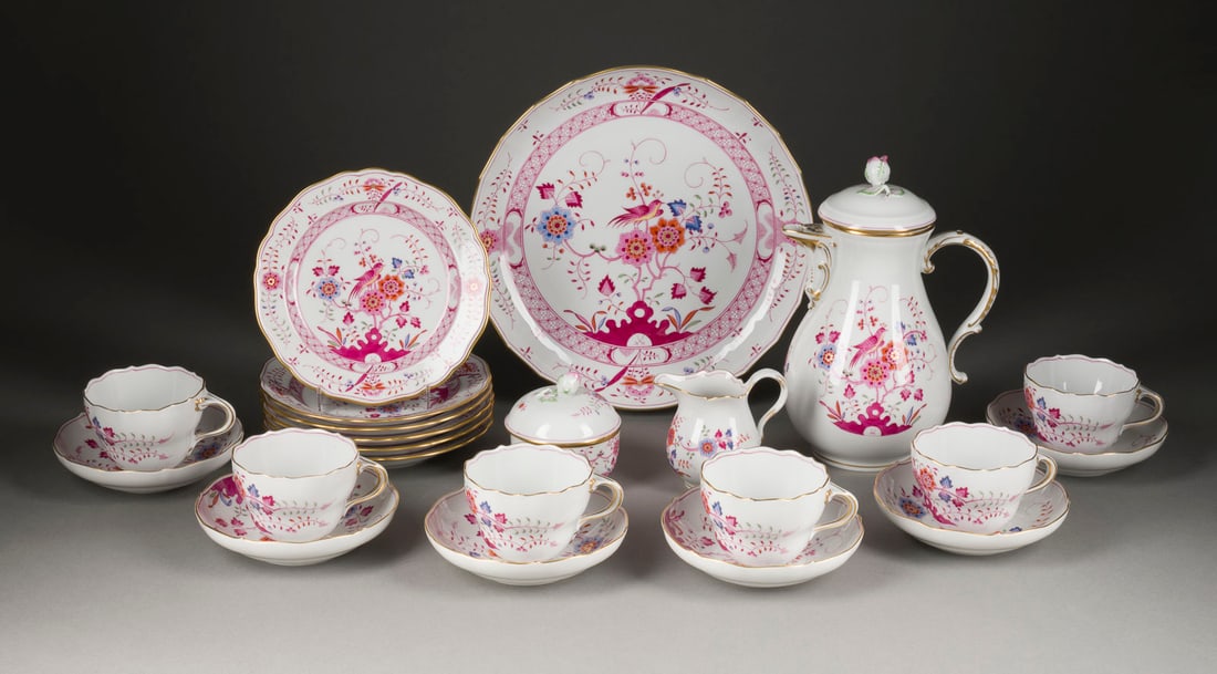 | KAFFEESERVICE 'INDISCHES VOGELMODELL-PURPUR' FÜR SECHS P (1 of 1)