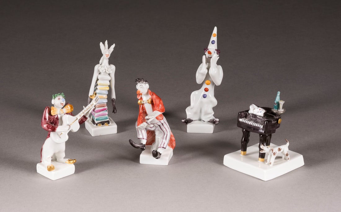 PETER STRANG | FÜNF PORZELLANFIGUREN AUS DER CLOWNKAPELLE: a