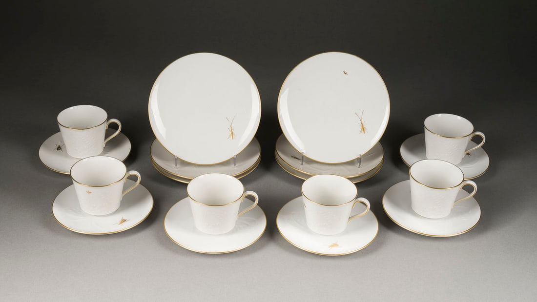 TRUDE PETRI | 18-TEILIGES KAFFEESERVICE 'FELDBLUME-GOLDENE (1 of 1)