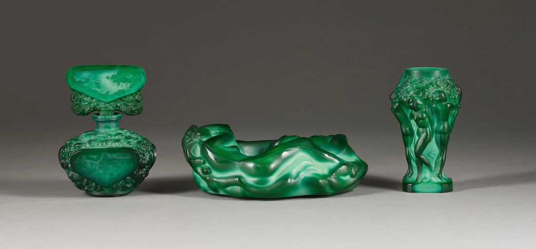 | KONVOLUT MALACHITGLAS: a