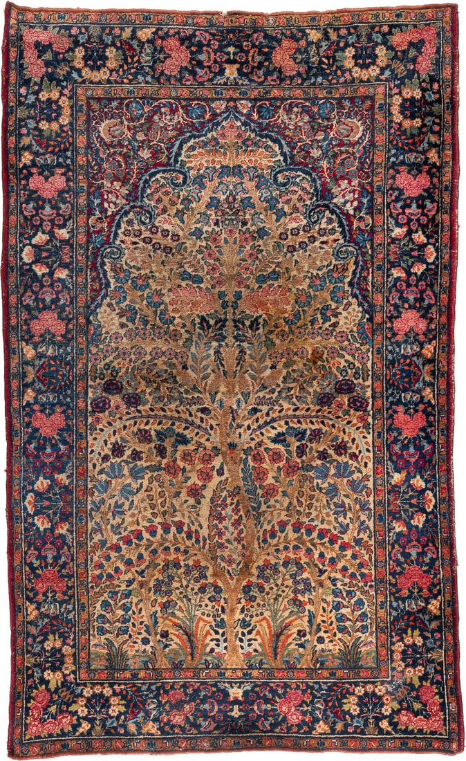 | KIRMAN: KIRMAN Persien, um 1940/50 233 x 143 cm. Altersgemäße Gebrauchsspuren.KIRMAN Persien, um 1940/50
