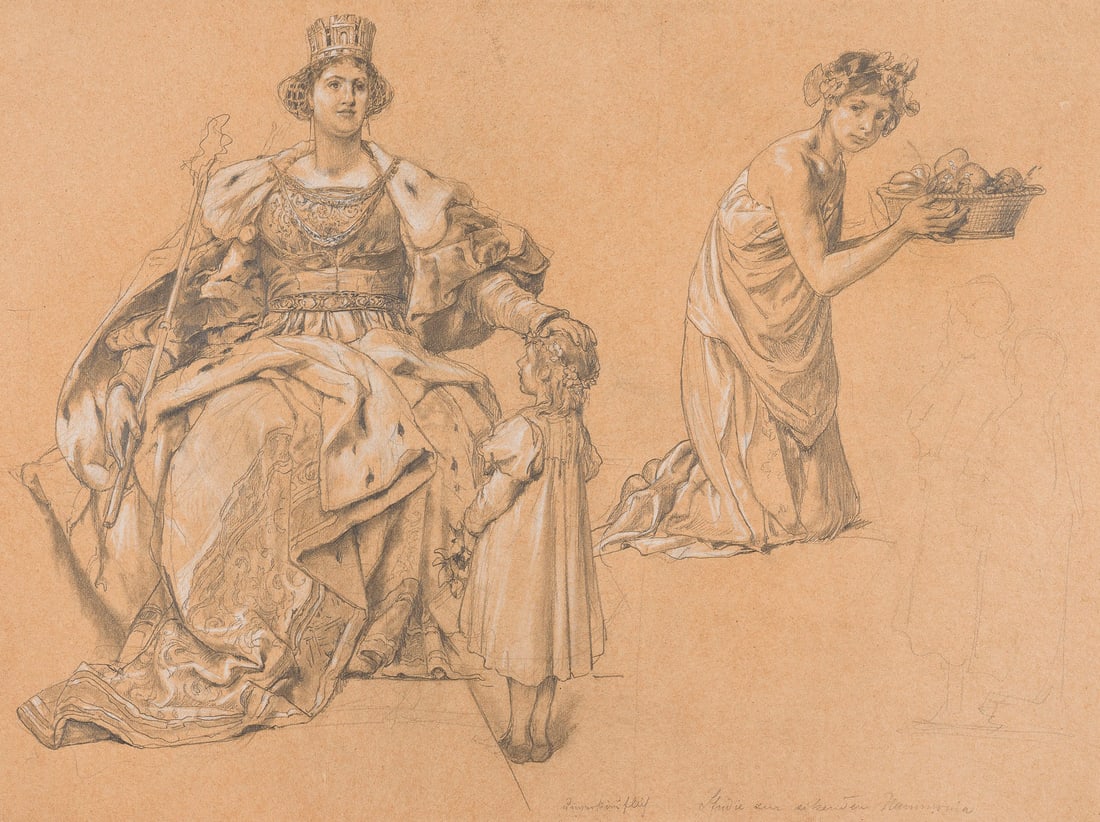 ADOLPH VON MENZEL (UMKREIS) | SKIZZE MIT DER DARSTELLUNG EI (1 of 2)