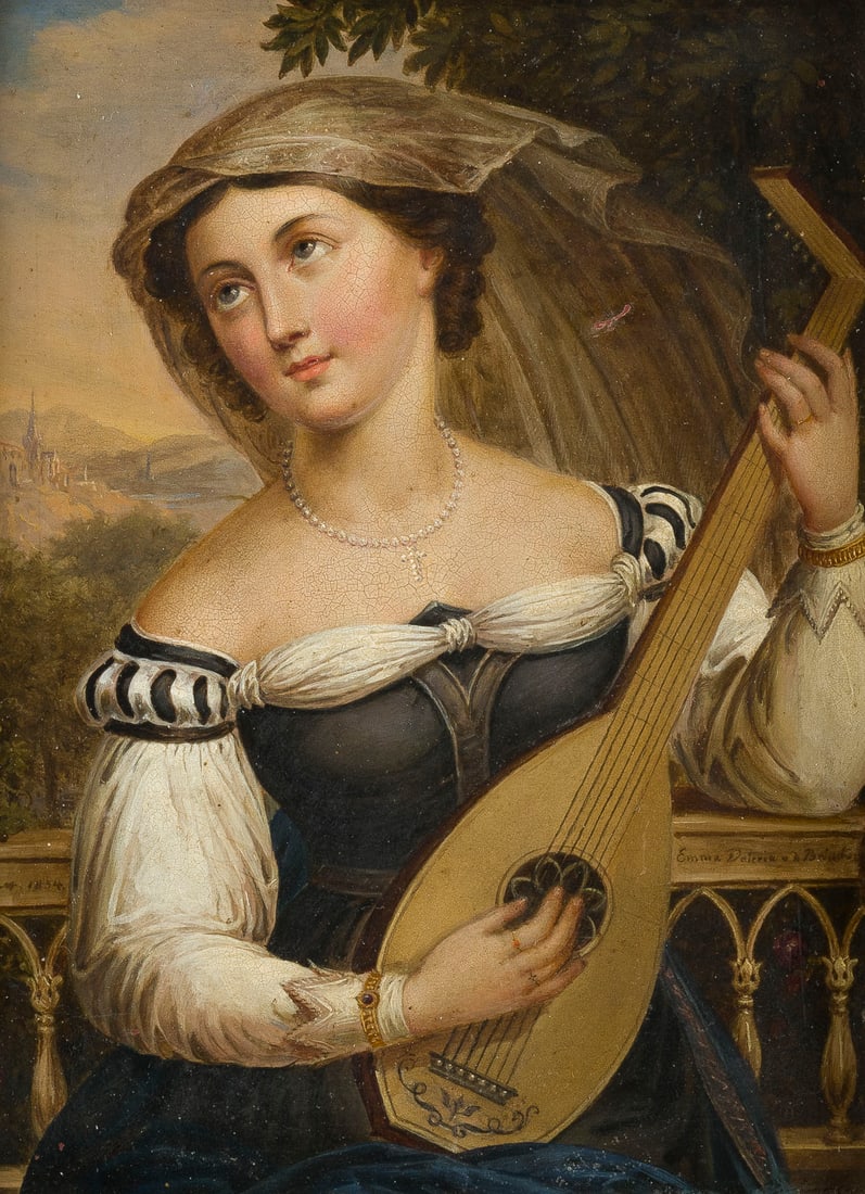 ERNST GEBAUER | LAUTENSPIELERIN (EMMA DATERIA). 1834 (1 of 1)