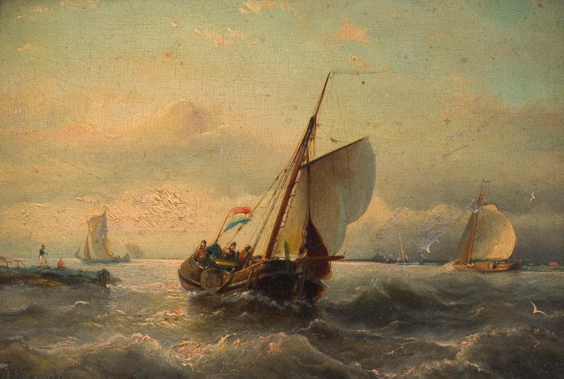 DEUTSCHER MARINEMALER | STÜRMISCHE SEE, 1868 (1 of 1)