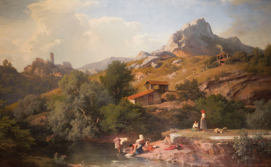AUGUST BROMEIS | ITALIENISCHE LANDSCHAFT MIT WÄSCHERINNEN A (1 of 2)